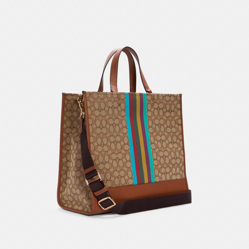 Dempsey Tote Bag 40 In Signature Jacquard With Stripe And Coach Patch