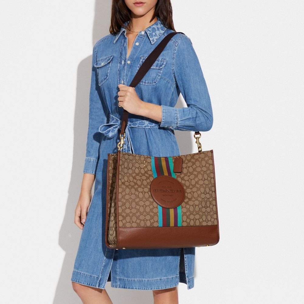 COACH® | Dempsey Tote 40 In Signature Jacquard With Stripe And