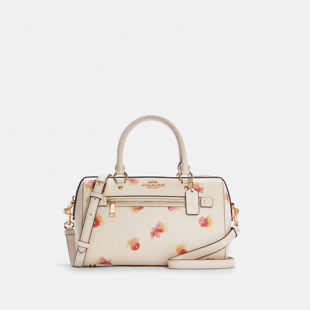 Authentic Coach Satchel In Signature Canvas With Mystical Floral