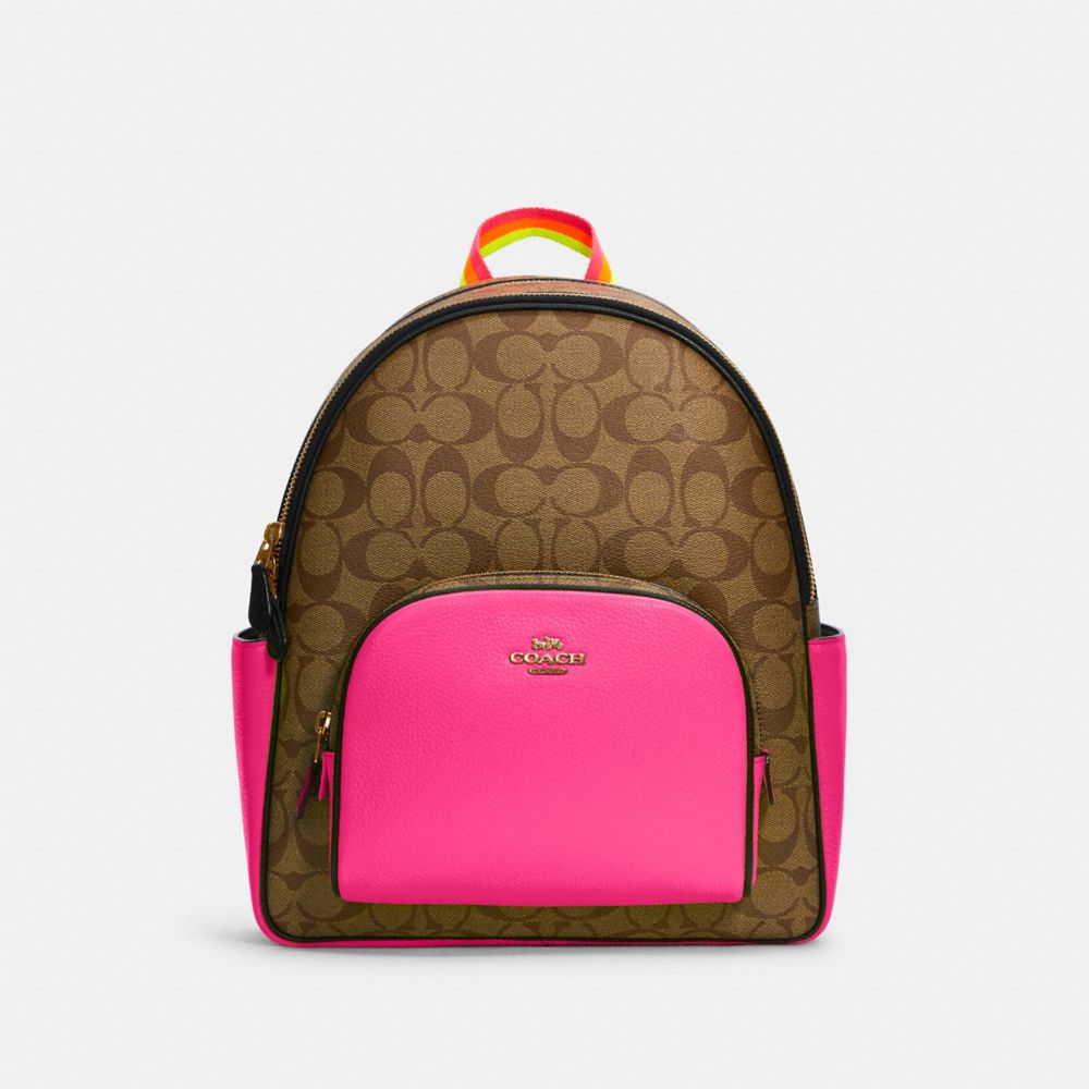 COACH® Outlet | Court Backpack In Colorblock Signature Canvas