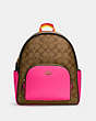 Court Backpack In Colorblock Signature Canvas