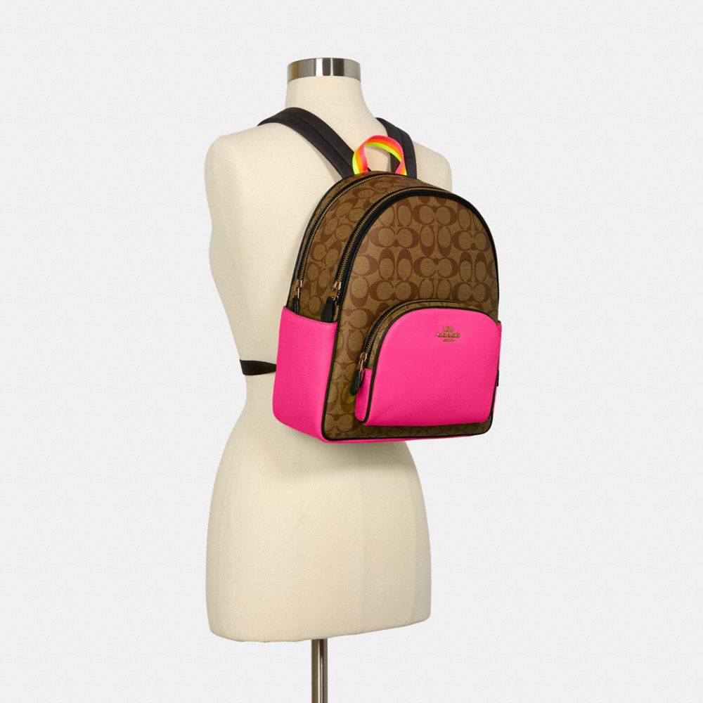 Court Backpack In Colorblock Signature Canvas