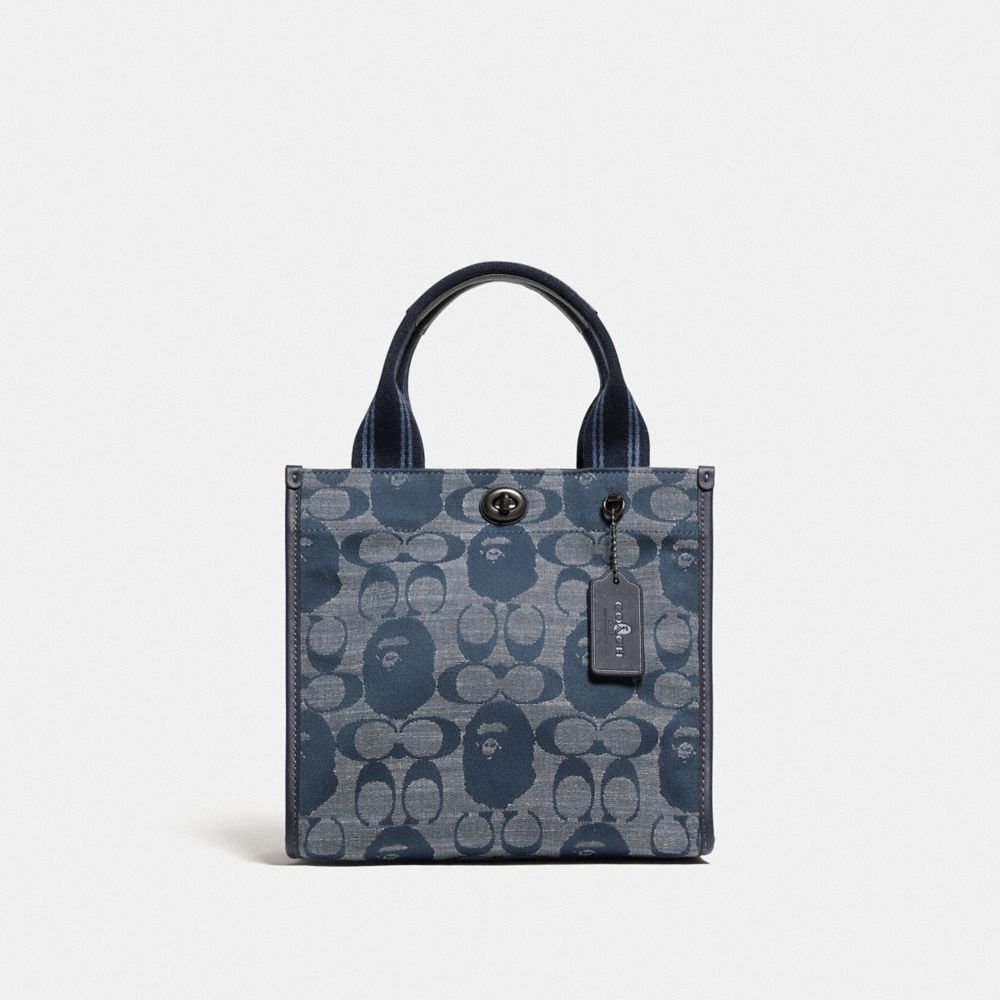 Bape X Coach Tote 22 In Signature Chambray COACH