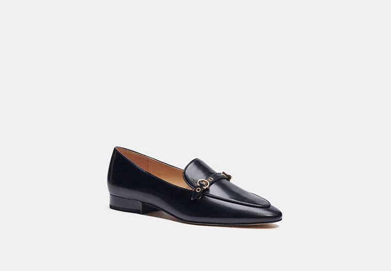 COACH®,ISABEL LOAFER,Leather,Black,Front View