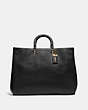 COACH®,ROGUE BAG 39,Pebble Leather/Smooth Leather,X-Large,Brass/Black,Front View