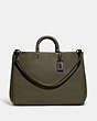 COACH®,ROGUE 39,Pebble Leather/Smooth Leather,X-Large,Pewter/Army Green,Front View