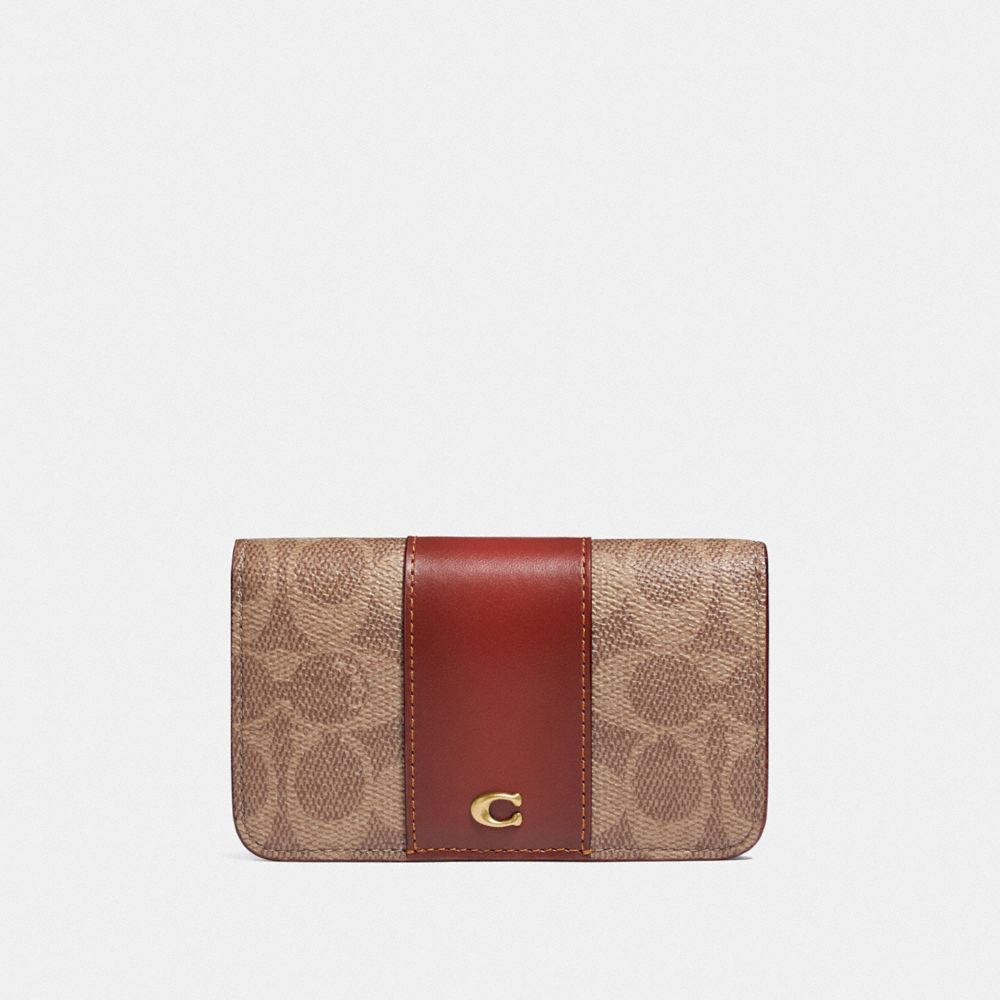 COACH®: Slim Card Case In Signature Canvas