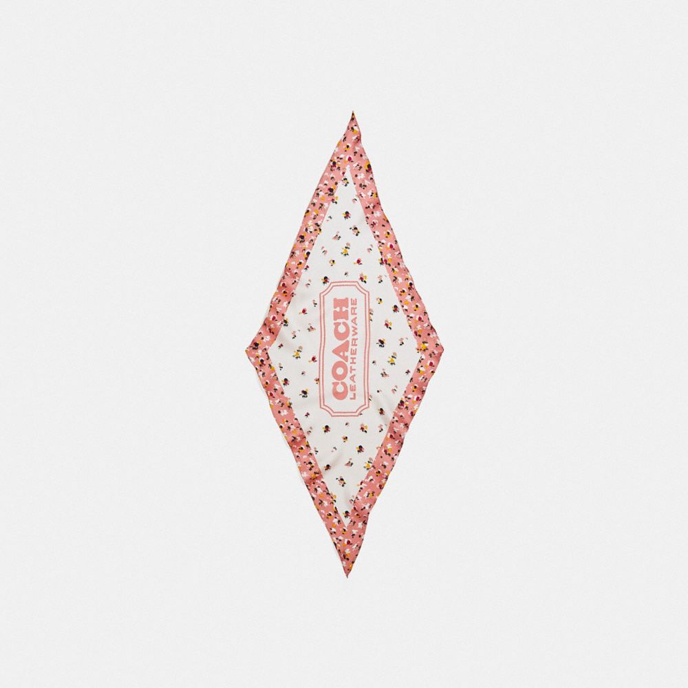 Paint Dab Floral Print Silk Diamond Scarf
