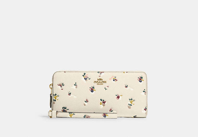 Continental Wallet With Paint Dab Floral Print