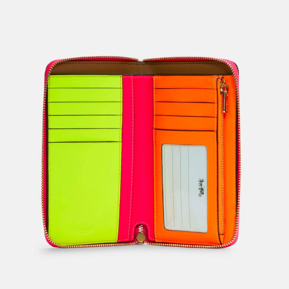 Portefeuille Moyen Id Zip Avec Intérieur Colorblock