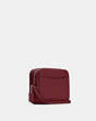 COACH®,MINI CAMERA BAG IN SIGNATURE LEATHER,Leather,Mini,Gold/Cherry,Angle View