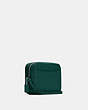 COACH®,MINI CAMERA BAG IN SIGNATURE LEATHER,Leather,Mini,Gunmetal/Forest,Angle View