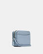 COACH®,MINI CAMERA BAG IN SIGNATURE LEATHER,Leather,Mini,Silver/TWILIGHT,Angle View