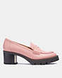 COACH®,CORA LOAFER PUMP,Leather,Candy Pink,Angle View
