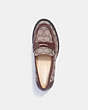 COACH®,CORA LOAFER PUMP,Jacquard/Leather,Oak/Maple,Inside View,Top View