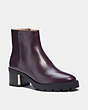 COACH®,CHRISSY BOOTIE,Leather,Deep Eggplant,Front View