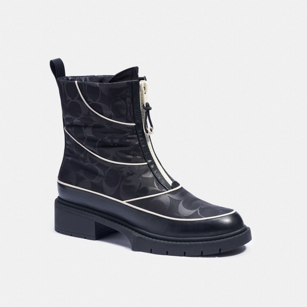 COACH®,LEONA BOOT,Black,Front View