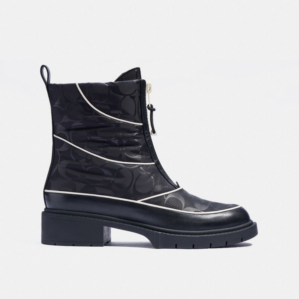 COACH®,BOTTES LEONA,Nylon/Cuir,Noir,Angle View