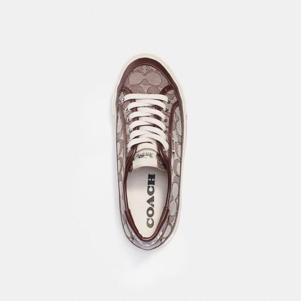 COACH®,CITYSOLE PLATFORM SNEAKER,Oak/Saddle,Inside View,Top View