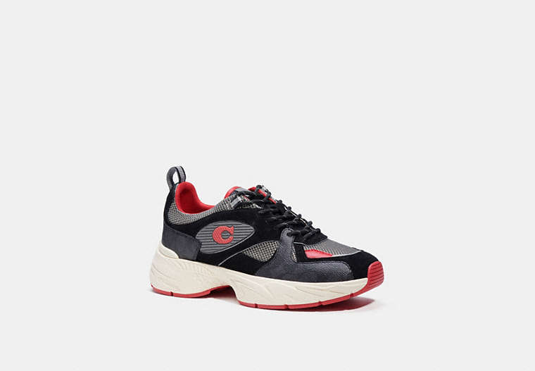 COACH®,TECH RUNNER,Suede/Rubber,Black,Front View