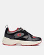 COACH®,TECH RUNNER,Suede/Rubber,Black,Angle View