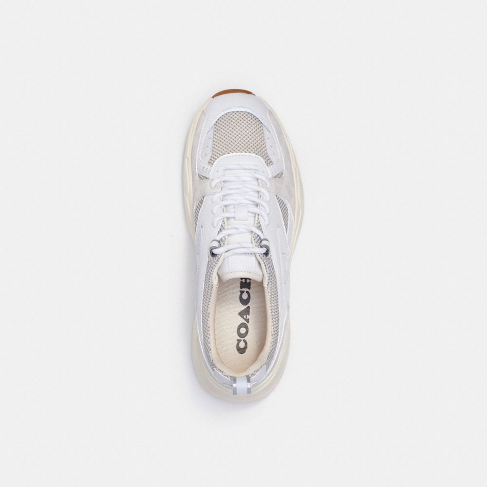 COACH®,COUREUR TECHNO,Daim/caoutchouc,Blanc optique,Inside View,Top View
