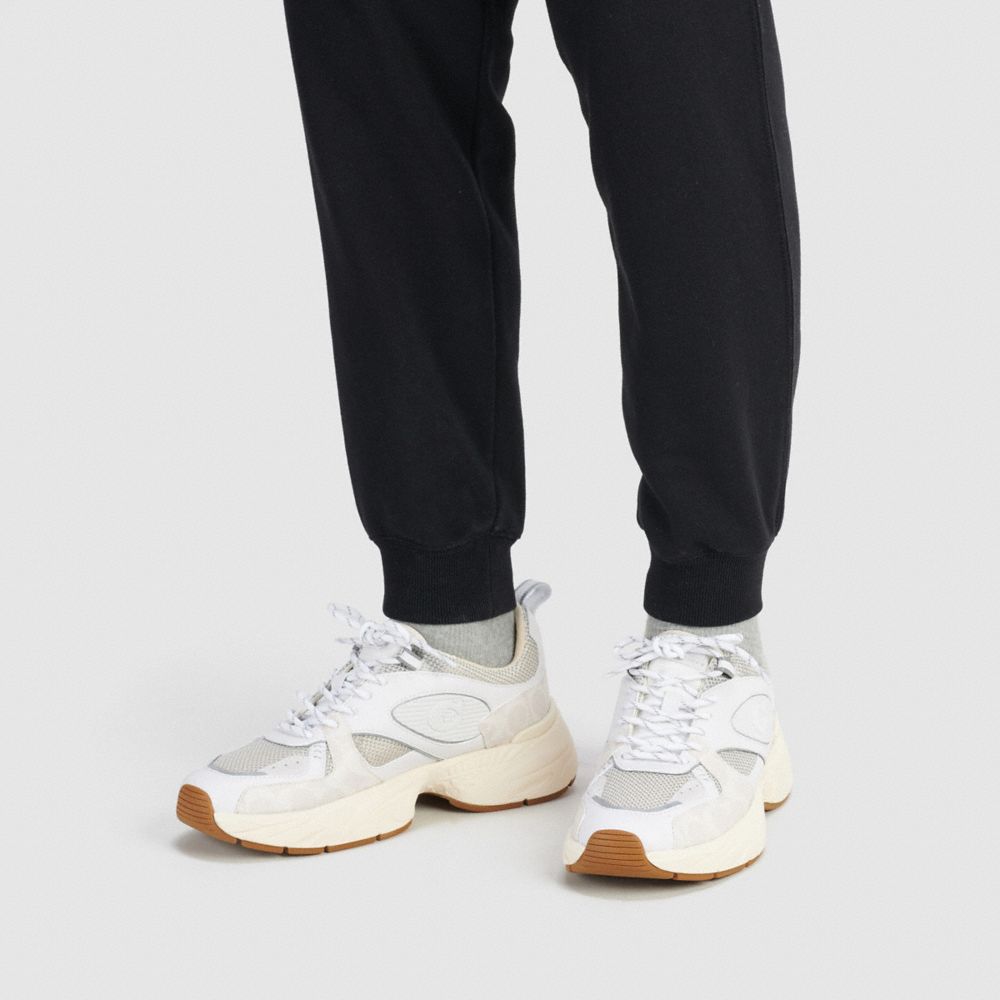 COACH®,COUREUR TECHNO,Daim/caoutchouc,Blanc optique,Detail View