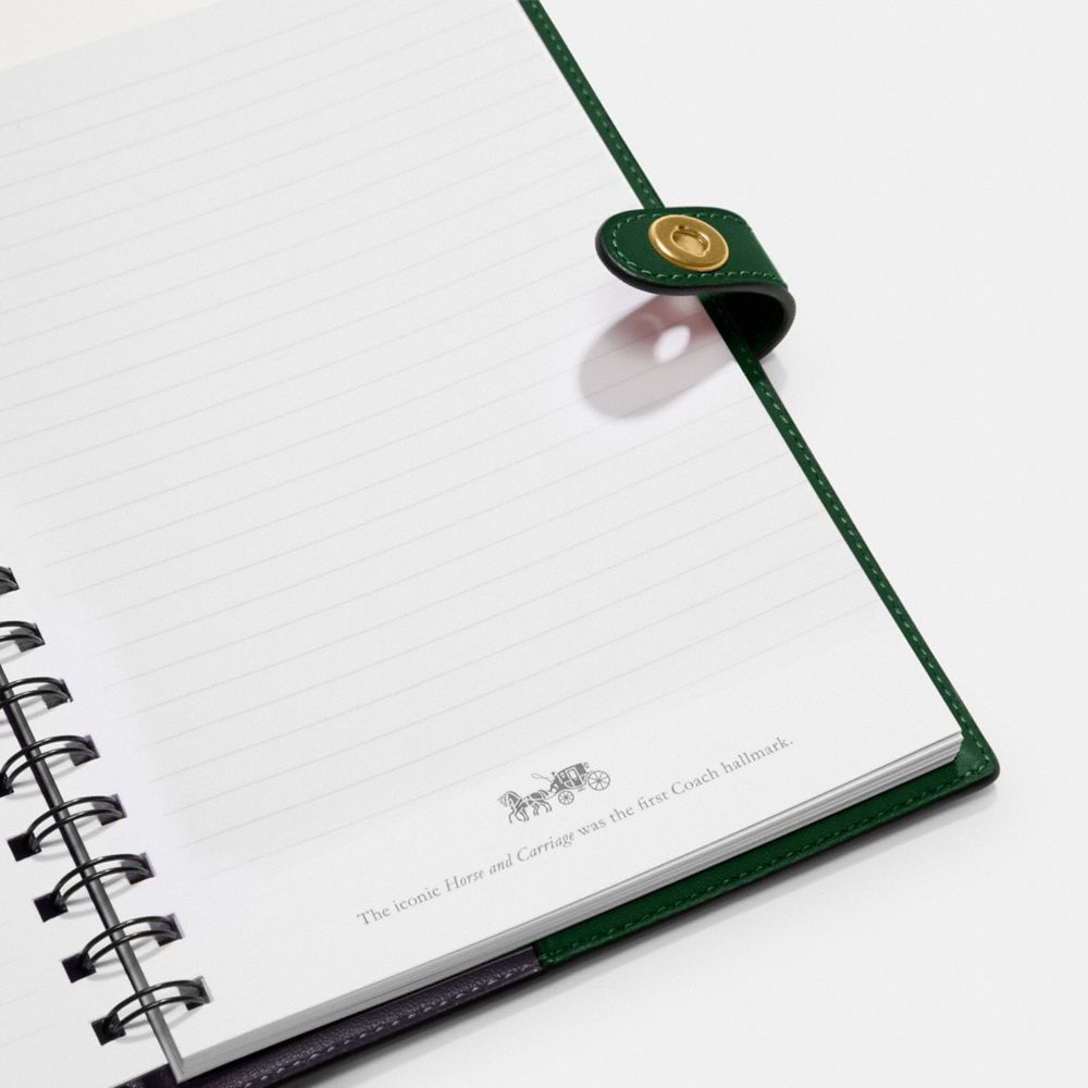 COACH®,Notebook,Leather,Notebook,Gold Embellishment,,Interior View