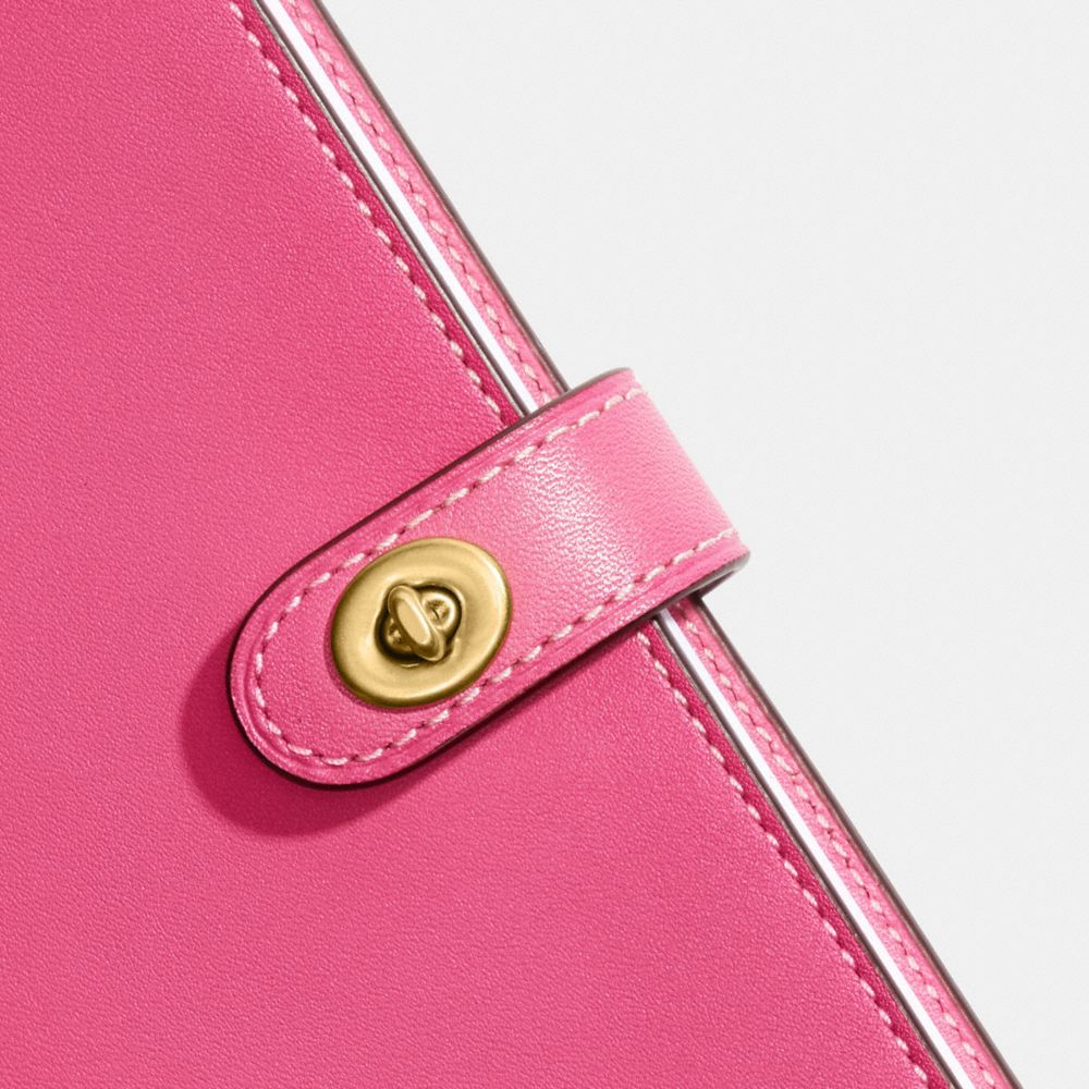 COACH®,Notebook,Leather,Notebook,Gold Embellishment,Pink,Closer View