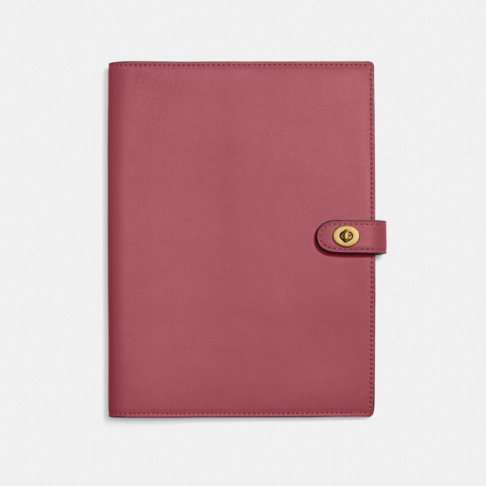 COACH®,NOTEBOOK,Smooth Leather,Rouge,Front View