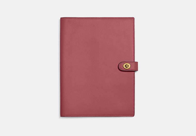 COACH®,NOTEBOOK,Smooth Leather,Rouge,Front View
