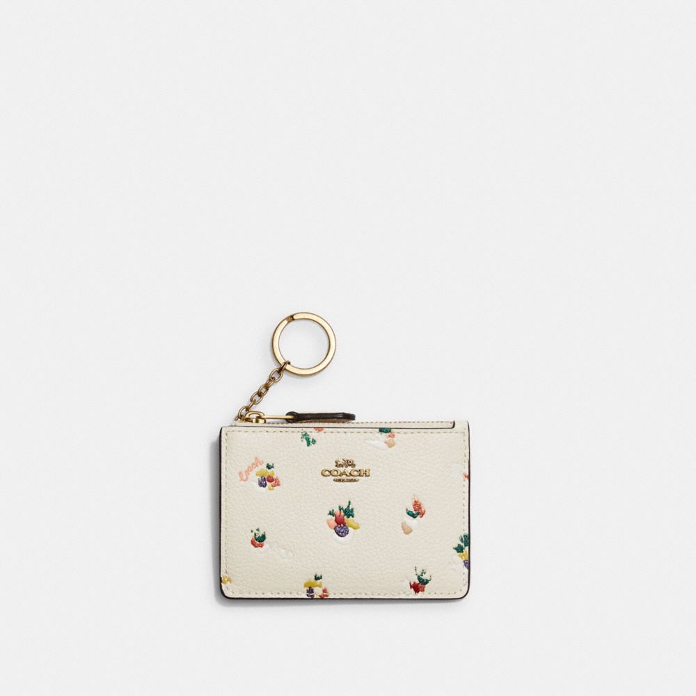 COACH® | Mini Skinny Id Case With Paint Dab Floral Print