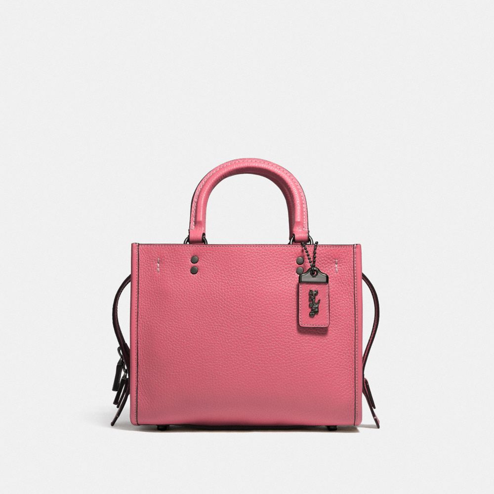 COACH®,ACHETEZ MAINTENANT LE ROGUE 25 EN CUIR ORIGINAL DE SOURCE RESPONSABLE,Cuir responsable d'origine,Étain/Rouge,Front View