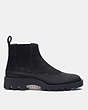 COACH®,CITYSOLE CHELSEA BOOT,Suede/Rubber,Black,Angle View