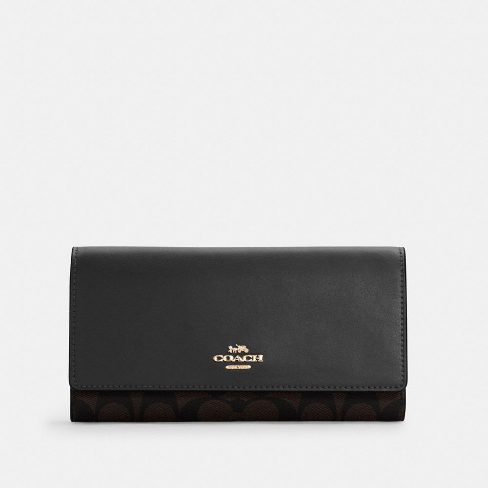 COACH Mens Signature PVC Wallet in Smoke/Black 