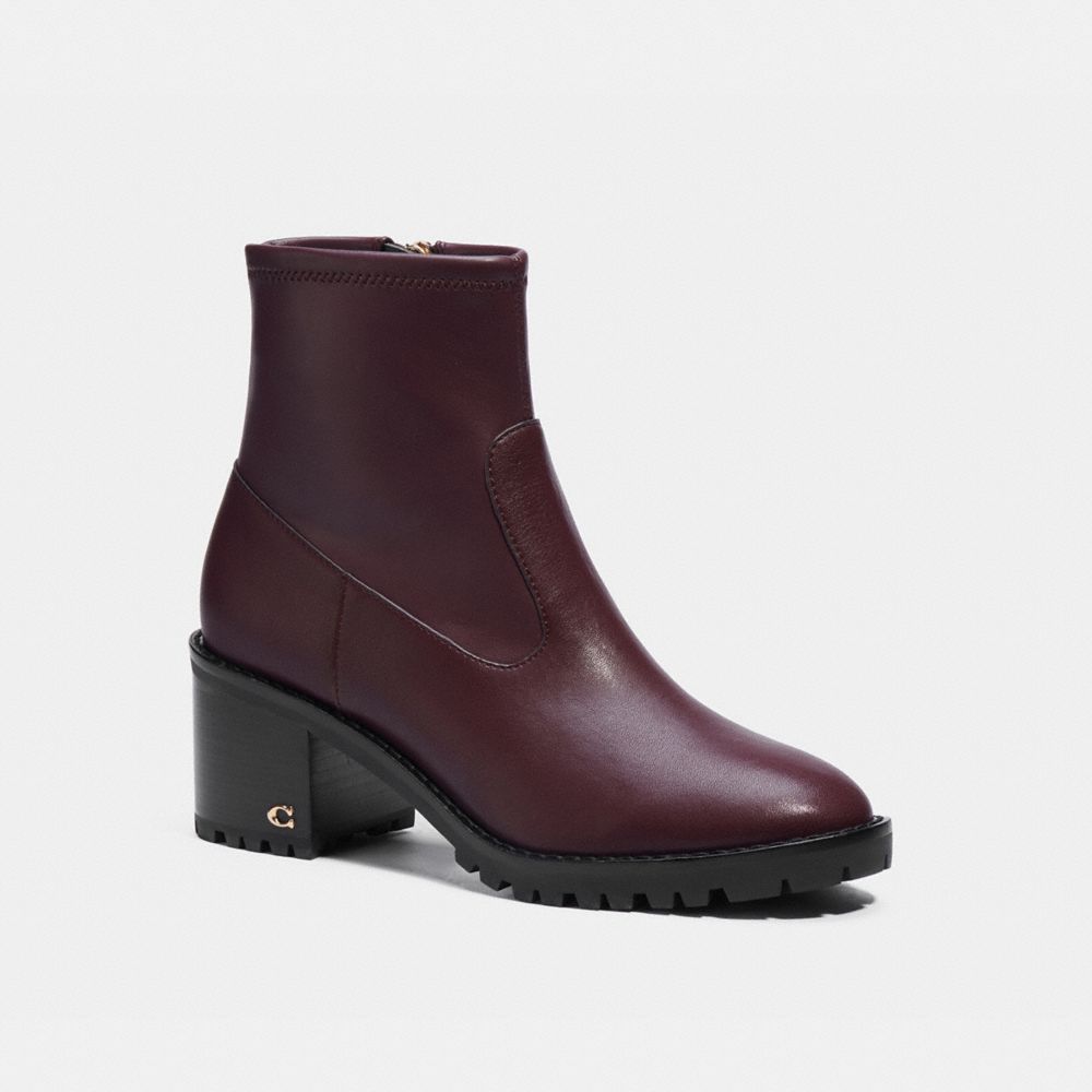 COACH®,JOY BOOTIE,Dark Cranberry,Front View