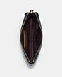COACH®,COACH X JEAN-MICHEL BASQUIAT CORNER ZIP WRISTLET,Leather,Mini,Gold/Black Multi,Inside View,Top View