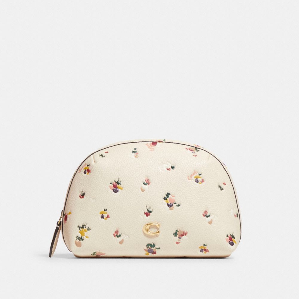 Trousse à maquillage Julienne 17 avec imprimé floral en peinture tamponnée