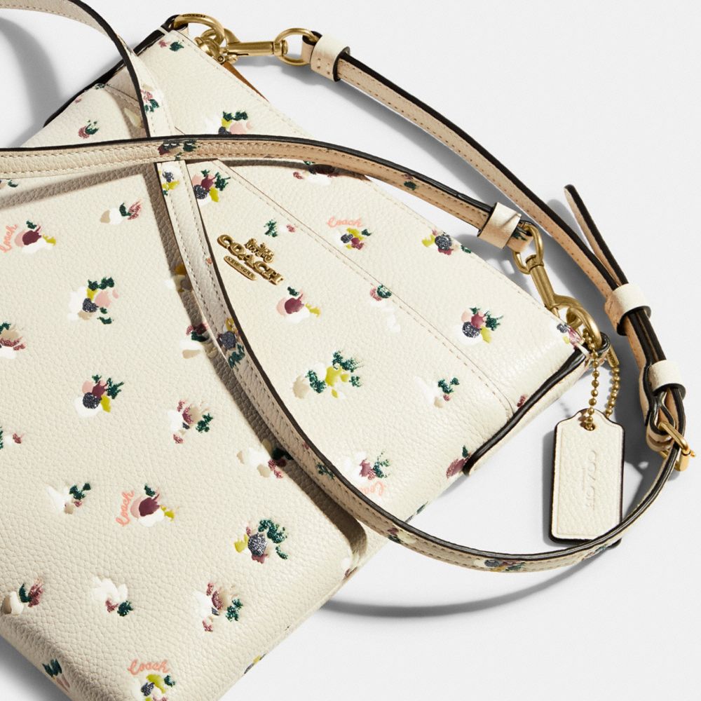 Kitt Messenger Crossbody Bag With Paint Dab Floral Print