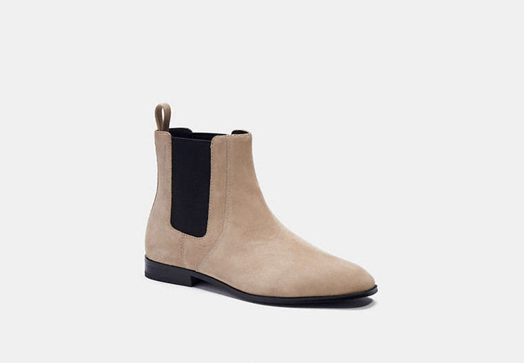 COACH®,GRAHAM CHELSEA BOOT,Suede,Oat,Front View