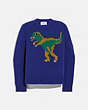 COACH®,REXY INTARSIA SWEATER,cotton,NAVY,Front View