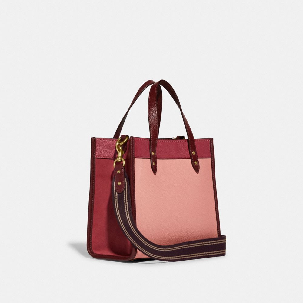 COACH Upcrafted Field Tote 22 In Colorblock With Badge in Pink