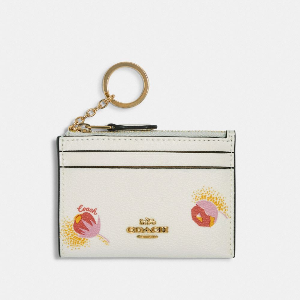 COACH 91788 - MINI SKINNY ID CASE WITH ROSE BOUQUET PRINT - IM/CHALK MULTI