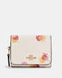 COACH®,SMALL TRIFOLD WALLET WITH POP FLORAL PRINT,Gold/Chalk Multi,Front View