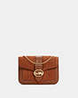 COACH®,GEORGIE CROSSBODY WITH LINEAR QUILTING,Mini,Gold/Redwood,Front View