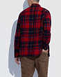 COACH®,FLANNEL PAJAMA SHIRT,RED/NAVY,Scale View