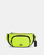 COACH®,COURT BELT BAG IN COLORBLOCK,Mini,Gunmetal/Glo Lime,Front View
