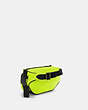 COACH®,COURT BELT BAG IN COLORBLOCK,Mini,Gunmetal/Glo Lime,Angle View