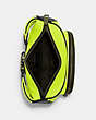COACH®,COURT BELT BAG IN COLORBLOCK,Mini,Gunmetal/Glo Lime,Inside View,Top View