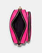 COACH®,COURT CROSSBODY IN COLORBLOCK,Leather,Gold/Fluorescent Pink,Inside View,Top View